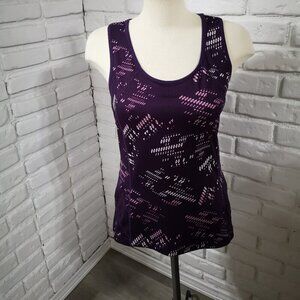 Tek Gear Ladies Size Large Racer Back Purple Pink White Pattern Athletic Top